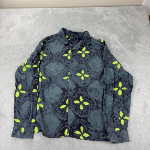 Stussy Mens Size Large Sonoma Camp Collar Printed Crepe Shirt 100% Rayon - Picture 1 of 6